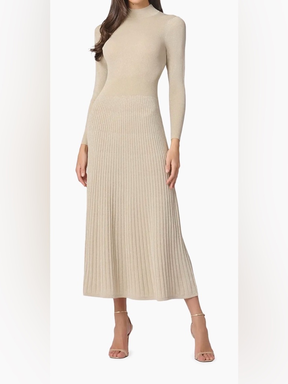 Shoshanna NWT Champagne Autumn Sweater Midi-Dress size M